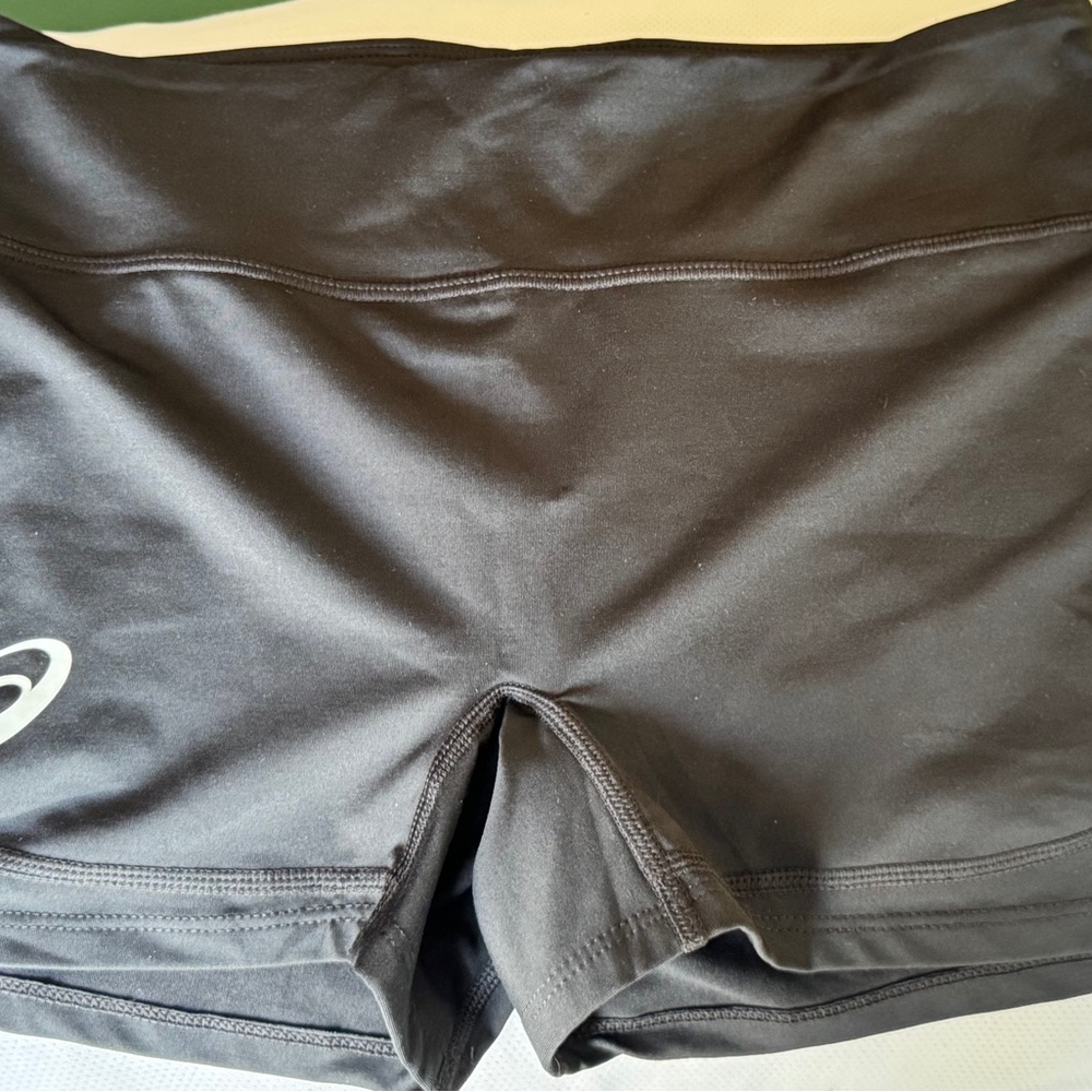 Asics Black Athletic spandex Shorts track volleyball cheer gymnastics 3” inseam